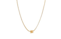 CELINE Triomphe Sparkle Necklace In Brass With Gold Finish And Strass