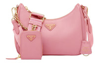 PRADA Re Edition Saffiano Leather Portable Crossbody Bag Shoulder Bag Women's Pink