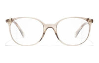 CHANEL Acetate Irregular Shape Eyeglass Frames Men's White