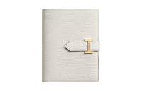 HERMES Bearn Mysore Goat Skin Wallet Women's 0T Mushroom White