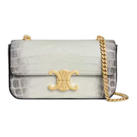 CELINE Leather Shoulder Bag Women's Natural