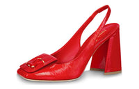 LOUIS VUITTON Chunky Heel High Heels Women's Red