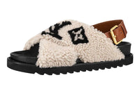 LOUIS VUITTON Strap Sandals Women's White Gray