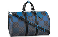 LOUIS VUITTON Keepall Bandouliere Damier Graphite Giant 50 Blue