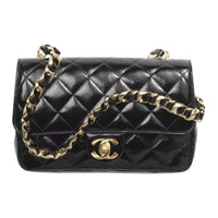 CHANEL Bright Sheepskin Crossbody Bag, Shoulder Bag Mini Women's Dark Gray