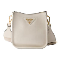 PRADA Leather Shoulder Bag Mini Women's White