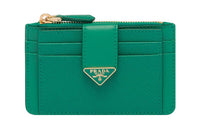 PRADA Saffiano Leather Card Holder Women's Mango Green