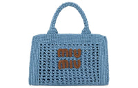 MIU MIU Fabric Handbag Women's Light Blue