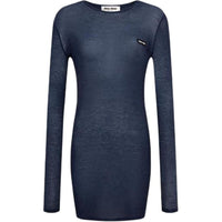 MIU MIU FW24 Long Sleeved Dress Women's Blue