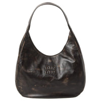 MIU MIU Nappa Leather Handbag, Shoulder Bag Women's Coffee