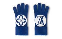 LOUIS VUITTON Knit Gloves Unisex Blue