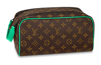 LOUIS VUITTON Dopp Kit Coated Canvas Cow Leather Patchwork Toiletry Bag Regular Men's Brown
