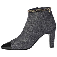 CHANEL Ankle Boots Women's Gray/Black