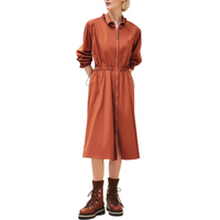 HERMES FW24 Long Sleeved Dress Women's Orange