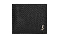 SAINT LAURENT CASSANDRE Python Skin Wallet Men's Black
