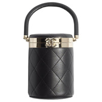 CHANEL Lambskin Portable Clutch Women's Black