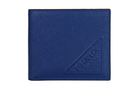 PRADA Cow Leather Card Holder, Wallet Trumpets Men's Blue