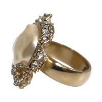 CHANEL Rhinestone embellished Ring