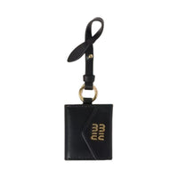 MIU MIU Leather Card Holder Women's Black