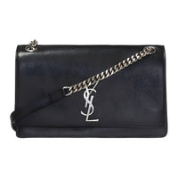 SAINT LAURENT Grained Leather Crossbody Bags Shoulder Bags Medium Size Women's Black