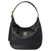 MIU MIU Leather Shoulder Bag Women's Black