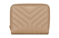 SAINT LAURENT Calfskin Wallet Women's Dark Beige