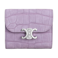 CELINE Triomphe Suede Wallet Trumpets Women's Purple