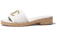 CHANEL Slide Slippers Women's White