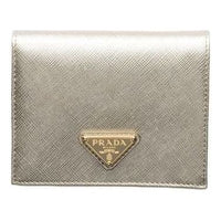 (WMNS) PRADA SS26 Small Saffiano Leather Wallet 'Pyrite' 1MV204-QHH-F0846