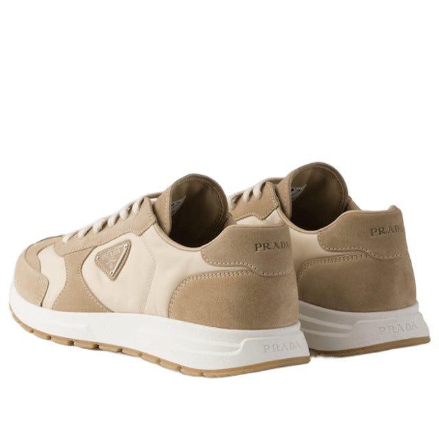PRADA SS26 Prax Suede and Re-Nylon Sneakers 'Desert Ivory' 2EE455-LOW-F04CR
