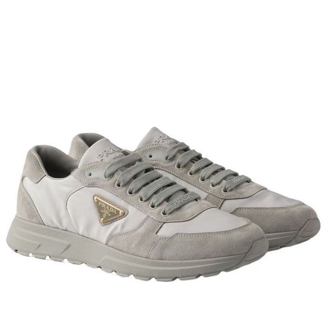 PRADA SS26 Prax 2.0 Re-Nylon and Suede Sneakers 'Cloudy Gray' 2EE436-D7C-F0424