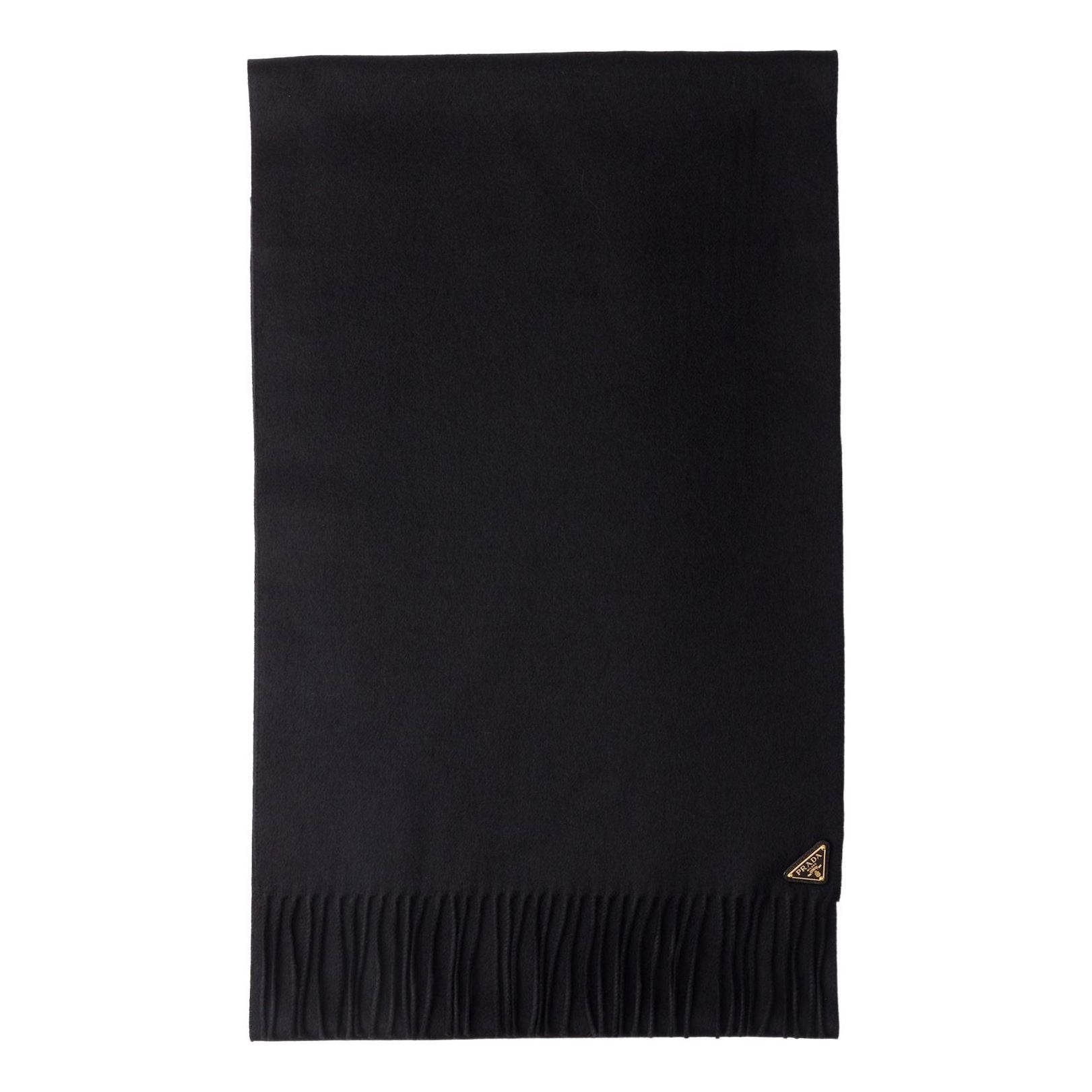 (WMNS) PRADA FW25 Silk and Cashmere Scarf 'Black' 1FS065-2COP-F0632