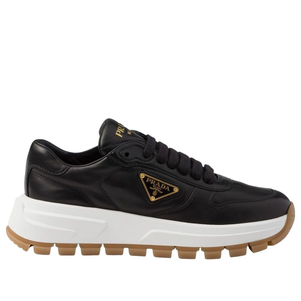 (WMNS) PRADA SS26 Prax 01 Leather Sneakers 'Black' 1E804M-038-F0632