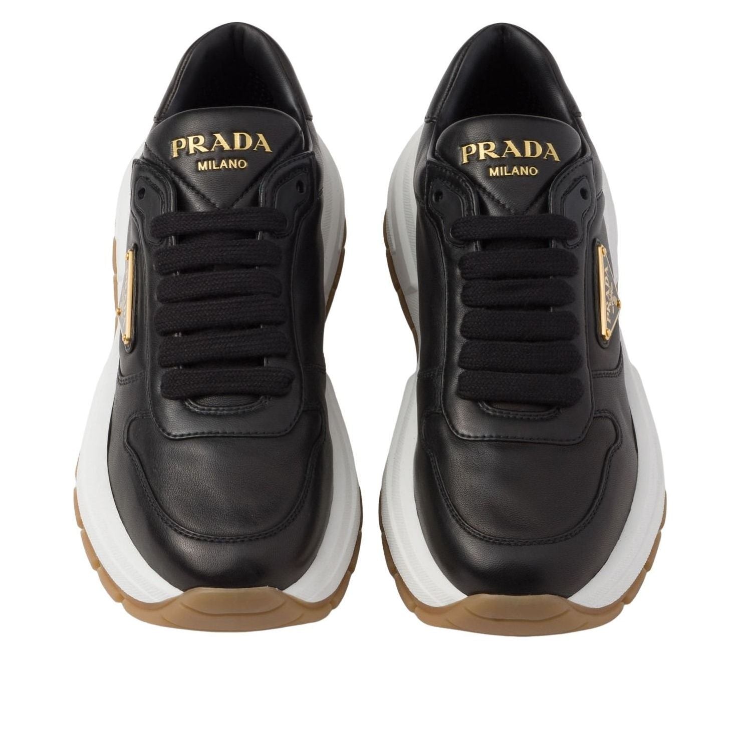 (WMNS) PRADA SS26 Prax 01 Leather Sneakers 'Black' 1E804M-038-F0632