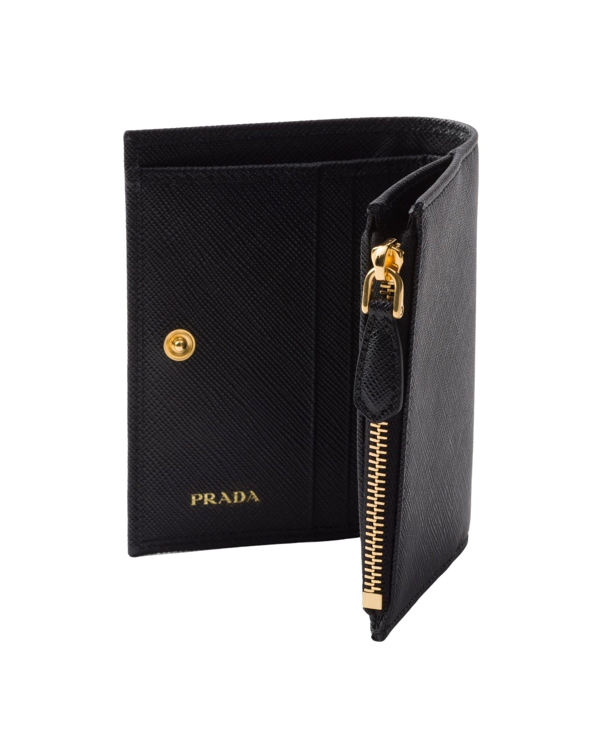 (WMNS) PRADA FW25 Small Saffiano Leather Wallet 'Black' 1ML050-QHH-F0002