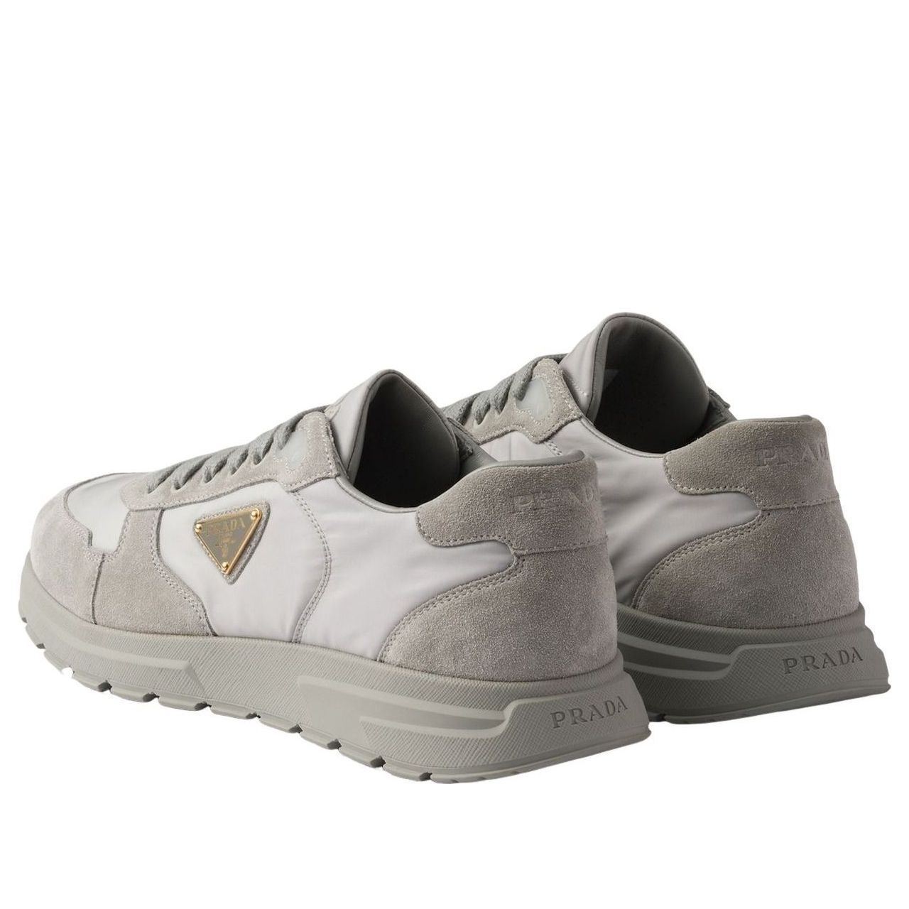 PRADA SS26 Prax 2.0 Re-Nylon and Suede Sneakers 'Cloudy Gray' 2EE436-D7C-F0424