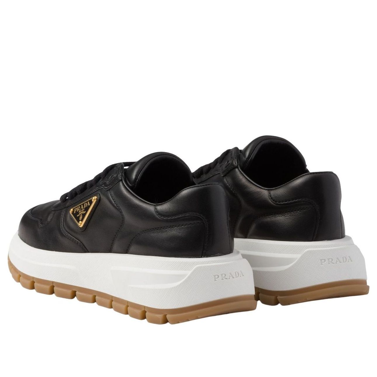 (WMNS) PRADA SS26 Prax 01 Leather Sneakers 'Black' 1E804M-038-F0632