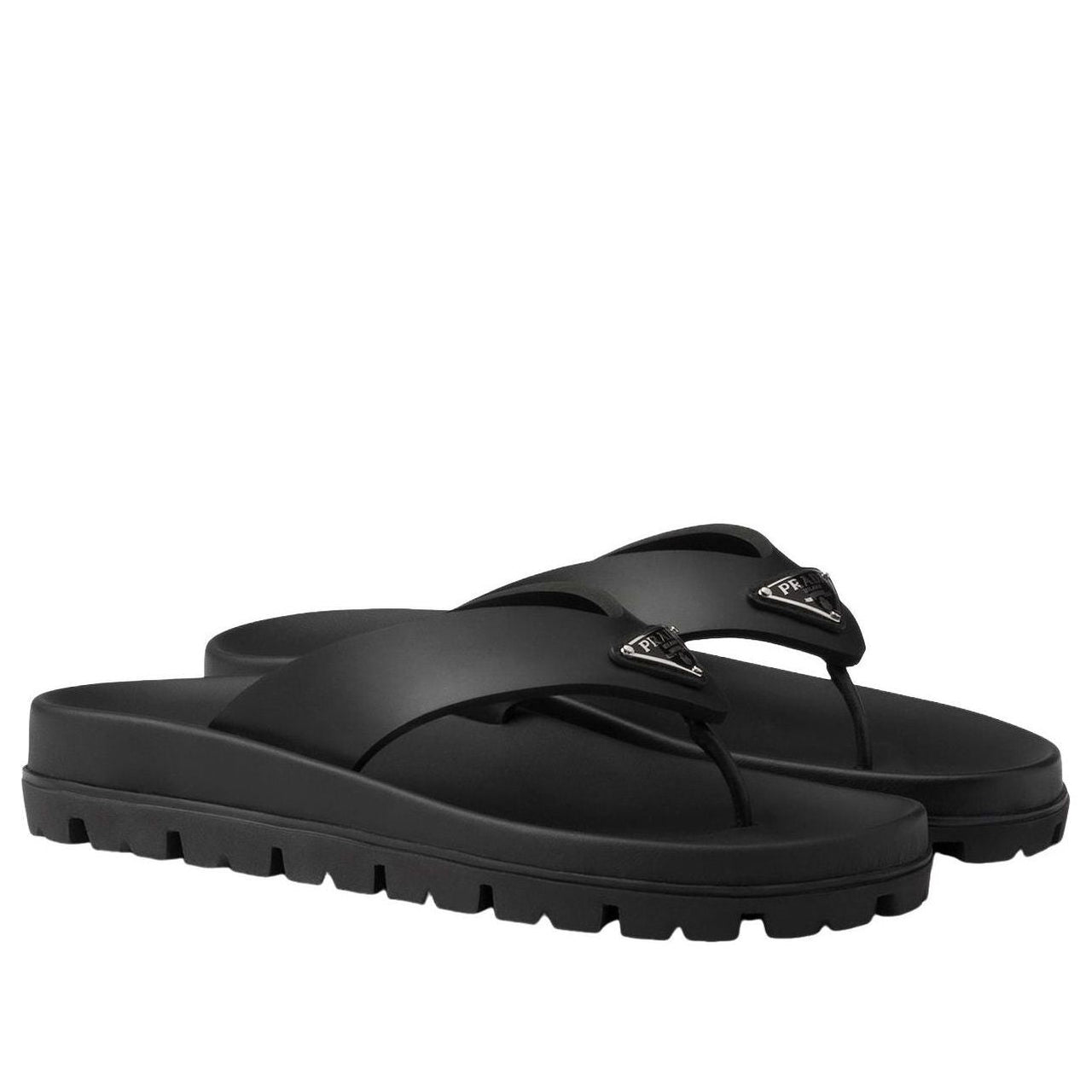 (WMNS) PRADA SS26 Rubber Thong Sandals 'Black' 1Y420N-3LKK-F0002