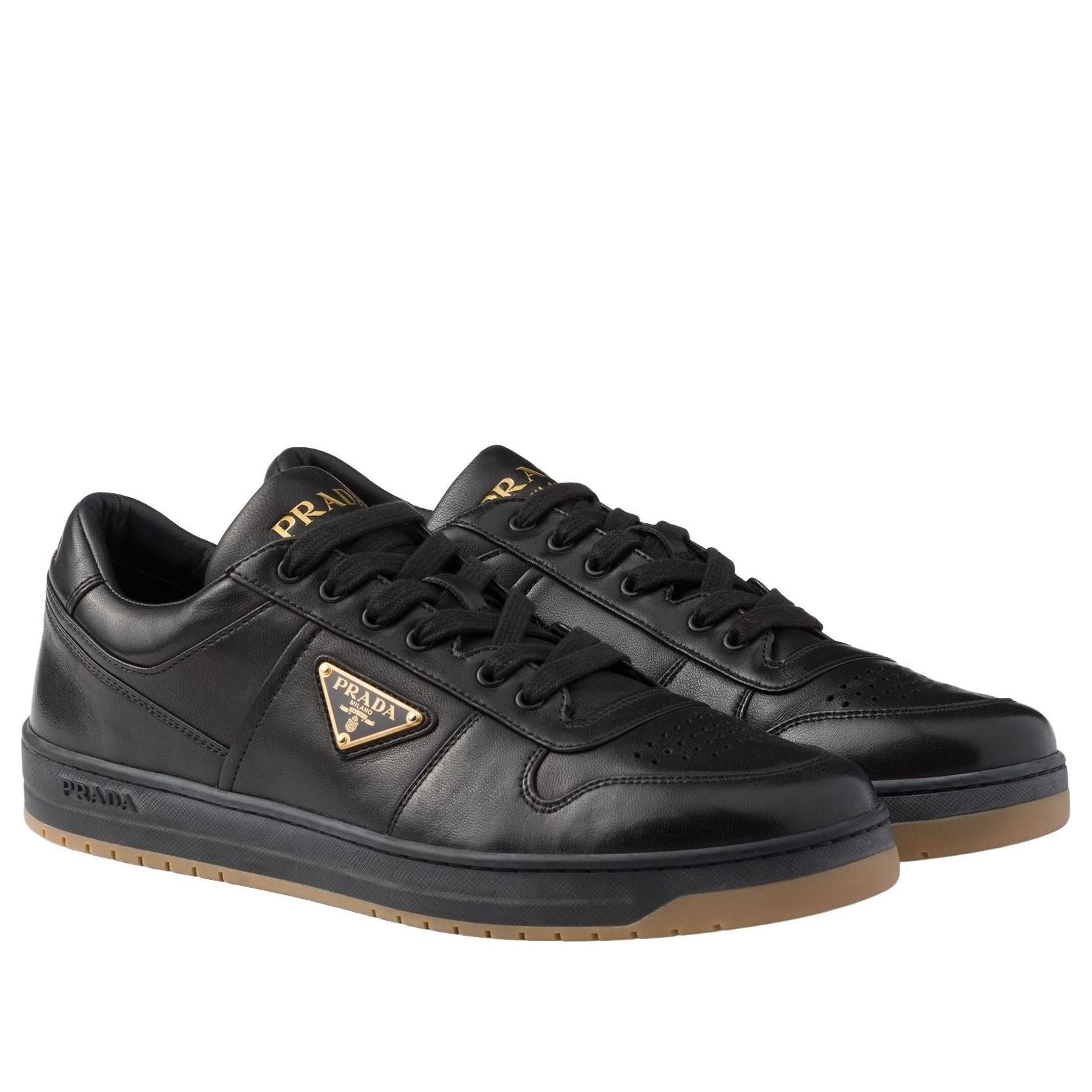 PRADA SS26 Downtown Nappa Leather Sneakers 'Black' 2EE364-038-F0633