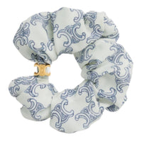 CELINE Brass, Mulberry Silk Hair Tie Women's White