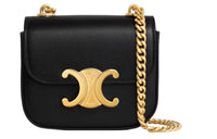 CELINE Triomphe Shiny Cow Leather Crossbody Bag Shoulder Bag Women's Black