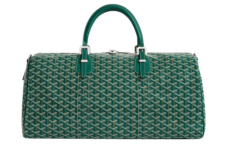 GOYARD Canvas With Calfskin Dog's Teeth One Shoulder Crossbody Portable Travel Bag Men's Green