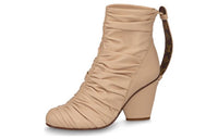 LOUIS VUITTON Olympia Ankle Boots 8.5cm Women's Beige