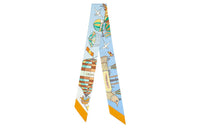 HERMES Small Silk Scarves Women's Blue
