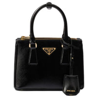 PRADA Patent Leather Shoulder Bag Crossbody Bag Handbag Mini Women's Black