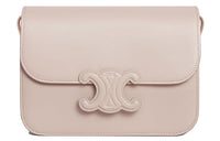 CELINE Cuir Triomphe Calfskin Crossbody Bag Shoulder Bag Medium Size Women's Light Pink