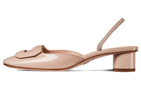 DIOR Block Heel High Heels 3.5cm Women's Nude