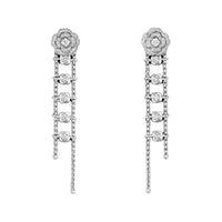 CHANEL 18K Gold Earrings Unisex Silver