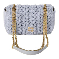 MIU MIU Fabric Crossbody Bag Shoulder Bag Women's Cornflower Blue
