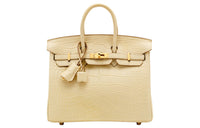 HERMES Birkin Matte Crocodile Leather Birkin Bag Handbag Regular Women's Y1 Vanille Vanilla